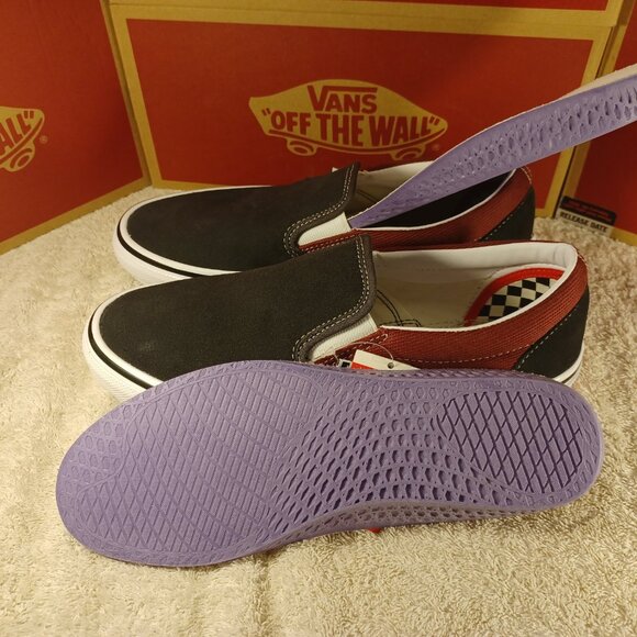 Vans Men\'s 7/Women\'s 8.5 Slip On Pro Suede Asphalt Pomegranate Black True White main image 8